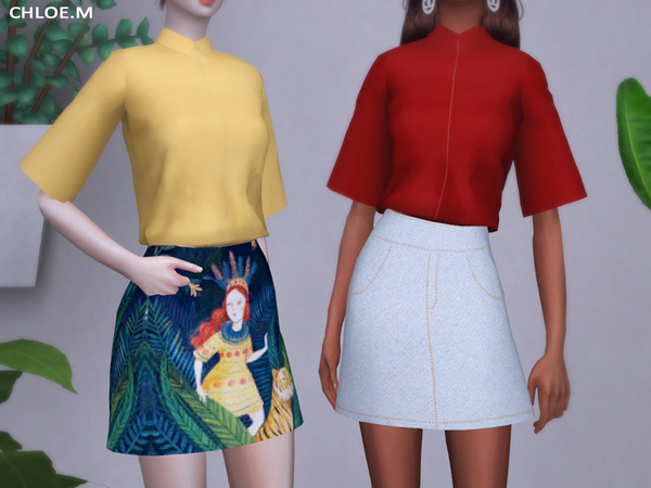 Sims 4 Mini Skirt by ChloeMMM at TSR