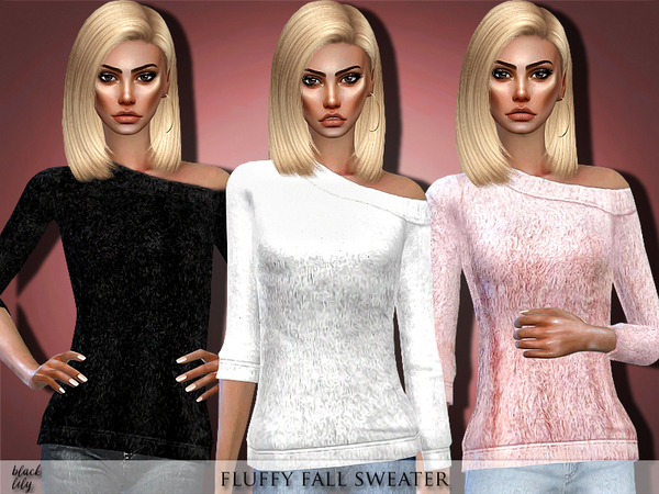 Sims 4 Fluffy Fall Sweater by Black Lily at TSR