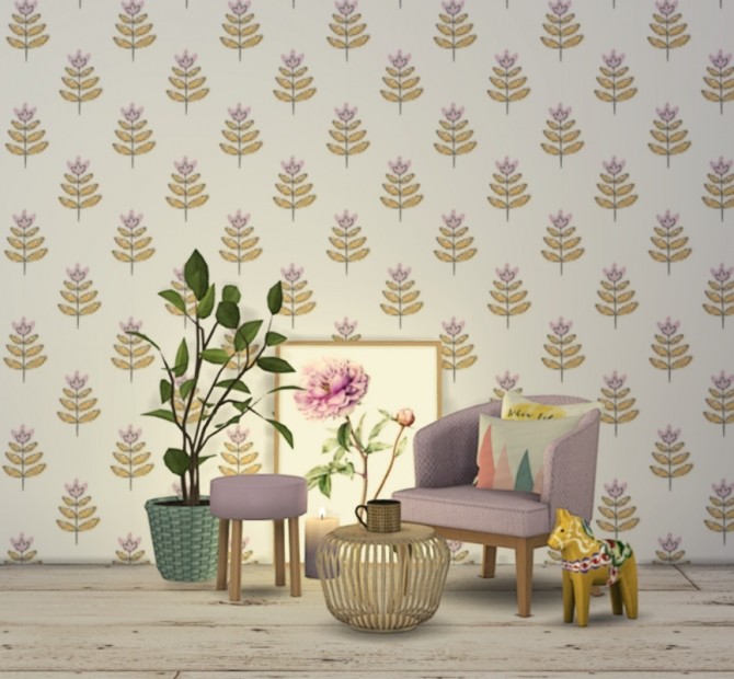 Sims 4 6 wallpapers using Julia Dreams’ patterns set 4 at Miss Ruby Bird