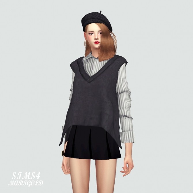 Sims 4 Stripe Shirt With Vest at Marigold