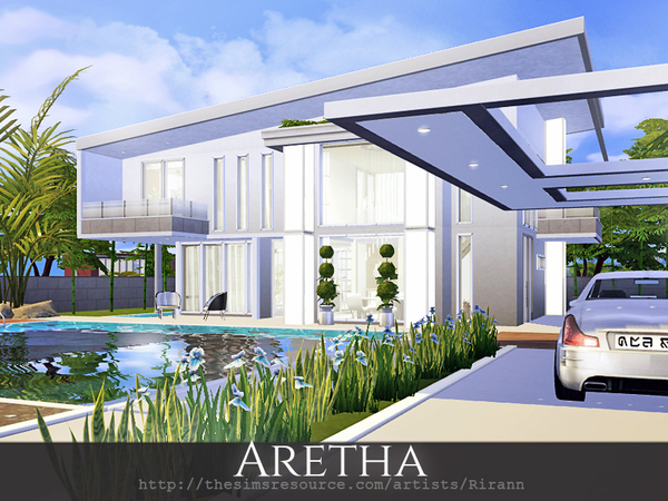 Sims 4 Aretha house by Rirann at TSR