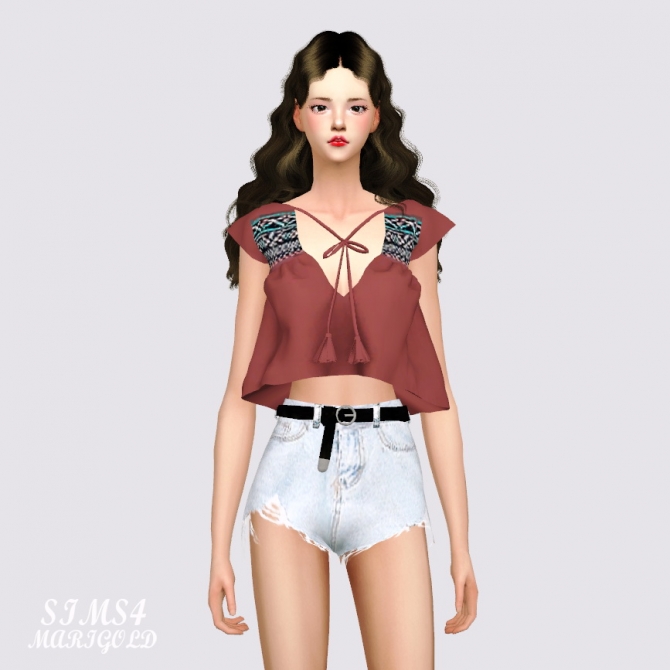 Ethnic Tassel Blouse at Marigold » Sims 4 Updates