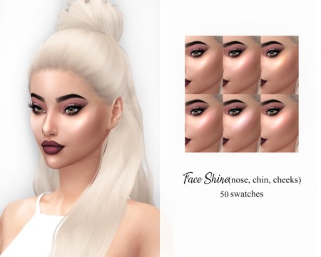 Mia Face Shine 50 swatches (P) at FROST SIMS 4