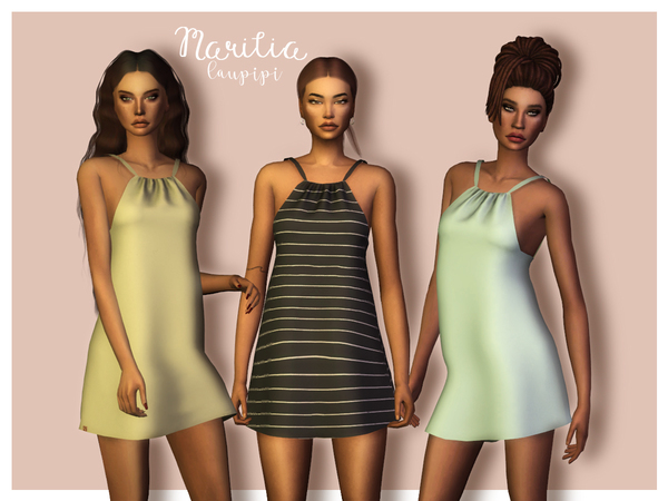 Sims 4 Marilia dress by laupipi at TSR