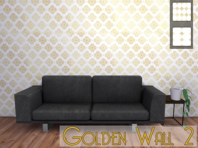 Sims 4 Golden Wall 2 at MODELSIMS4