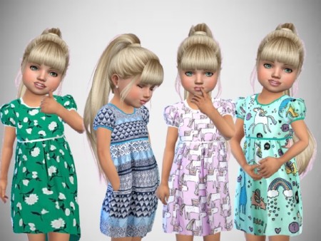 Toddlers Print Dresses by SweetDreamsZzzzz at TSR