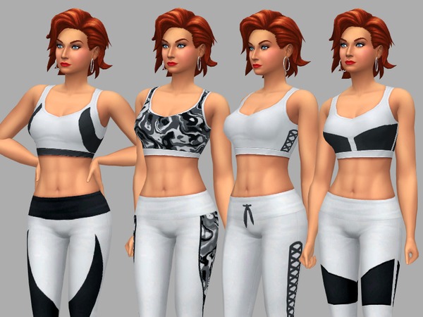 Sims 4 Black And White Sports Top by dgandy at TSR