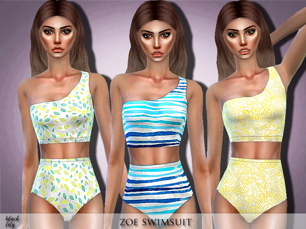 Sims 4 Zoe Swimsuit by Black Lily at TSR