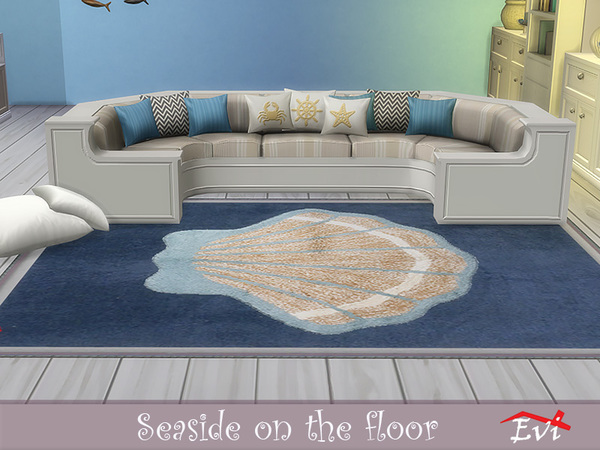 Sims 4 Seaside on the floor rugs by evi at TSR