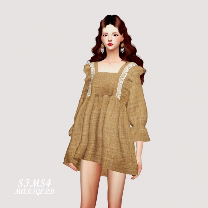 BabyDoll Mini Dress Blouse at Marigold » Sims 4 Updates