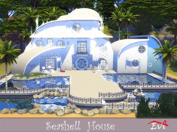 Sims 4 The Seashell House by evi at TSR