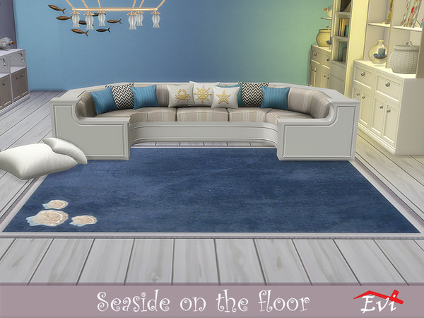 Sims 4 Seaside on the floor rugs by evi at TSR