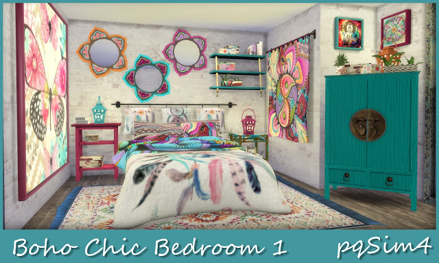 Sims 4 Boho Chic Bedroom 1 at pqSims4