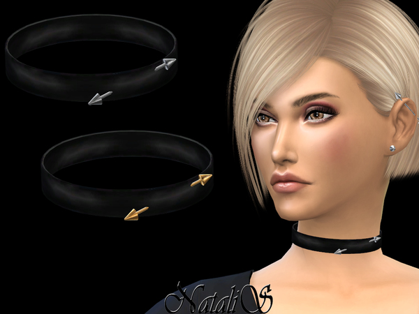 Sims 4 Cone piercing choker by NataliS at TSR