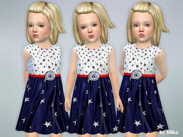 Sims 4 Toddler Girls Star Dress by lillka at TSR
