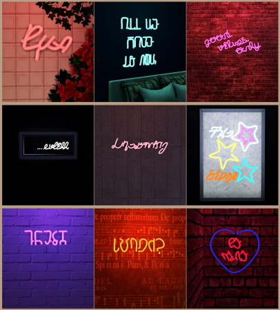 Simlish Neon Signs at Tukete » Sims 4 Updates