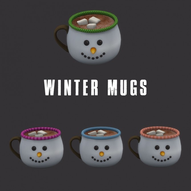 Sims 4 Winter Mugs at Leo Sims
