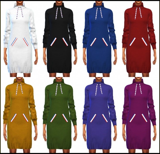 Sims 4 URSELLE OVERSIZE SWEATER DRESS at Blue8white
