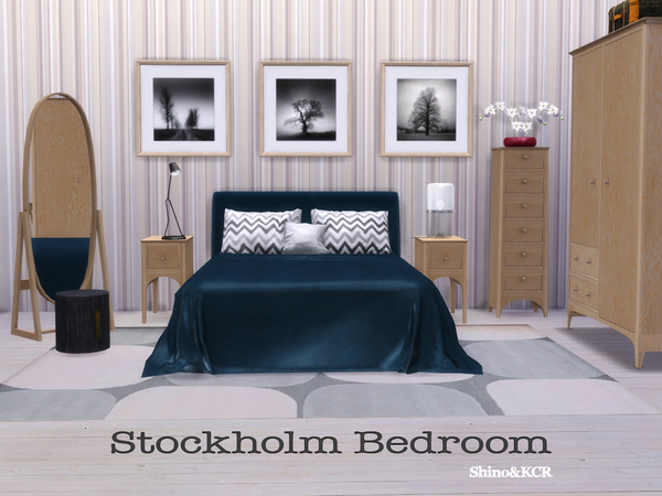 Sims 4 Bedroom Stockholm by ShinoKCR at TSR