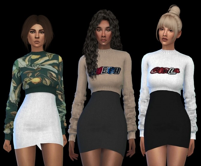Sims 4 Yuki Sweater Dress at Leo Sims