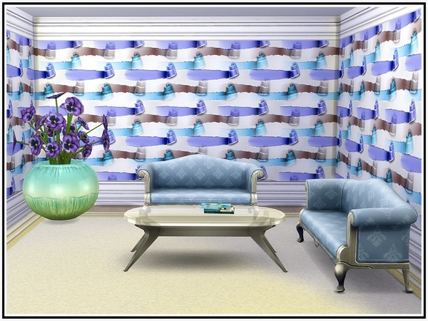 Sims 4 Rolled Ribbons Walls by marcorse at TSR