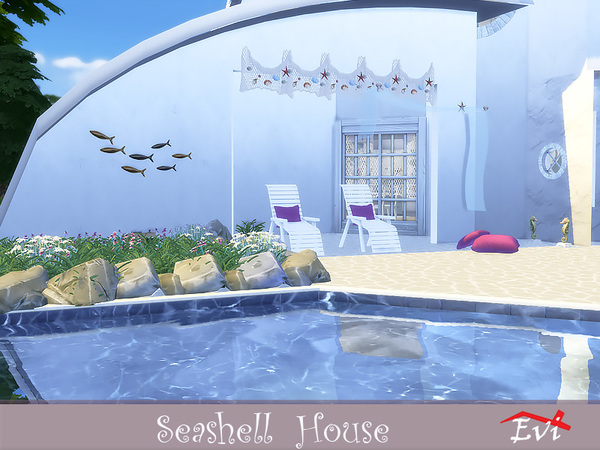 Sims 4 The Seashell House by evi at TSR