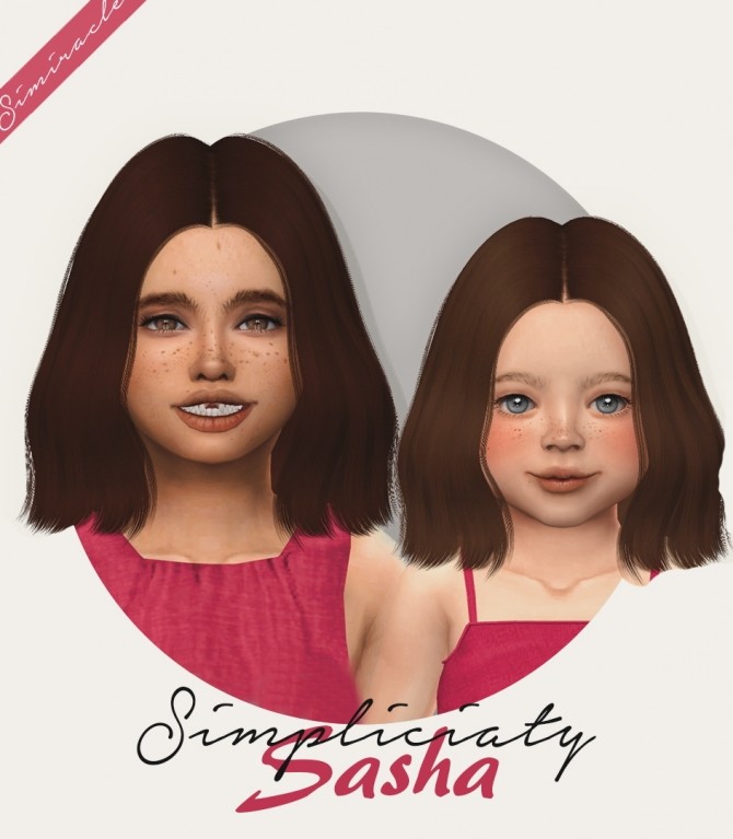 Sims 4 Simpliciaty Sasha hair conversion kids + toddlers at Simiracle