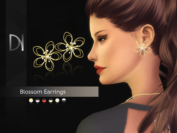 Sims 4 Blossom Earrings by DarkNighTt at TSR