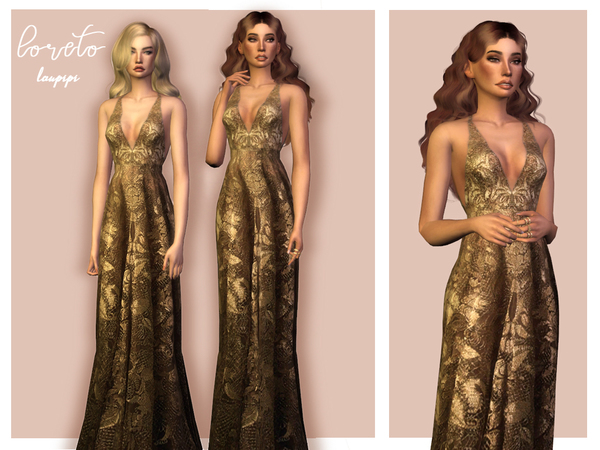 Sims 4 Loreto dress by laupipi at TSR
