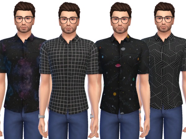 Snazzy Button-Up Shirts by Wicked_Kittie at TSR » Sims 4 Updates