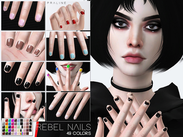 Sims 4 Rebel Nails N25 by Pralinesims at TSR
