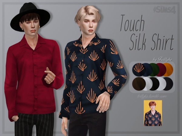 Sims 4 Touch Silk Shirt by Trillyke at TSR