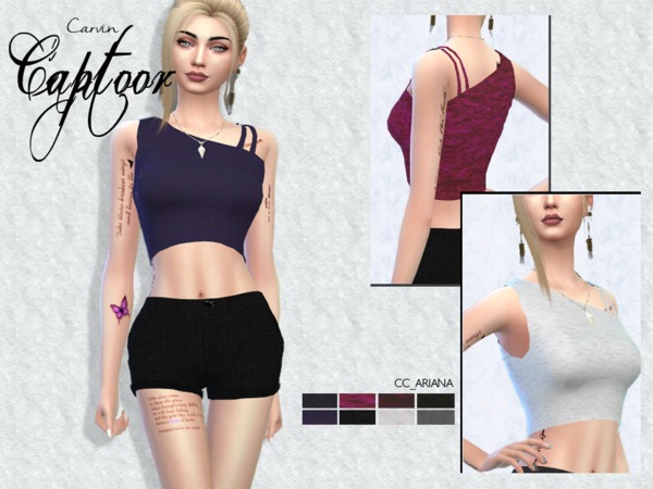 Sims 4 ARIANA top by carvin captoor at TSR