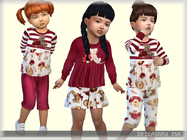 Sims 4 Set of clothes for the little girls by bukovka at TSR