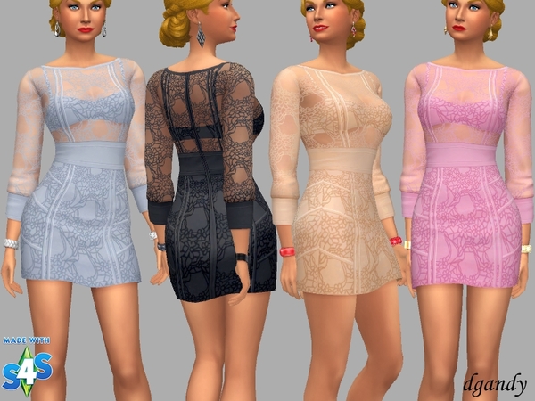 Sims 4 Janie formal dress by dgandy at TSR