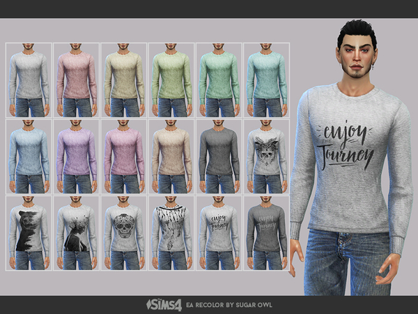 Simple sweaters male by sugar owl at TSR » Sims 4 Updates
