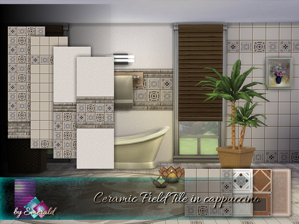 Sims 4 Ceramic Field Tile in cappuccino by emerald at TSR