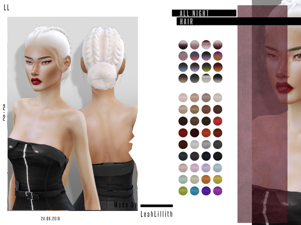 Sims 4 All Night Hair by Leah Lillith at TSR