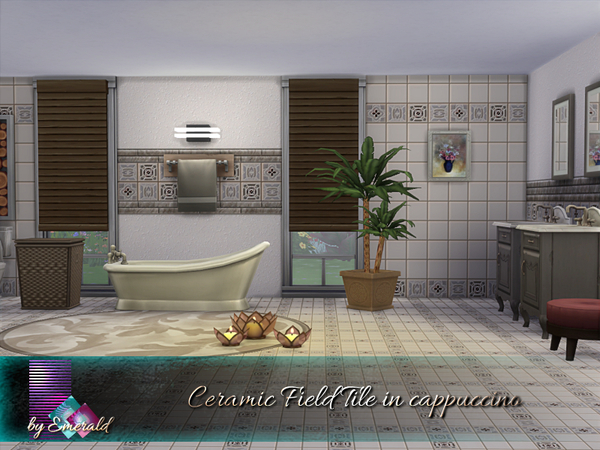 Sims 4 Ceramic Field Tile in cappuccino by emerald at TSR