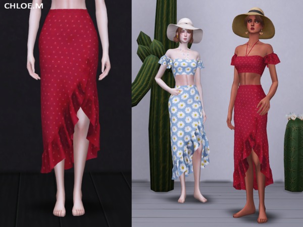 Sims 4 Resort Style skirt by ChloeM at TSR