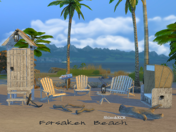 Sims 4 Beach furniture by ShinoKCR at TSR