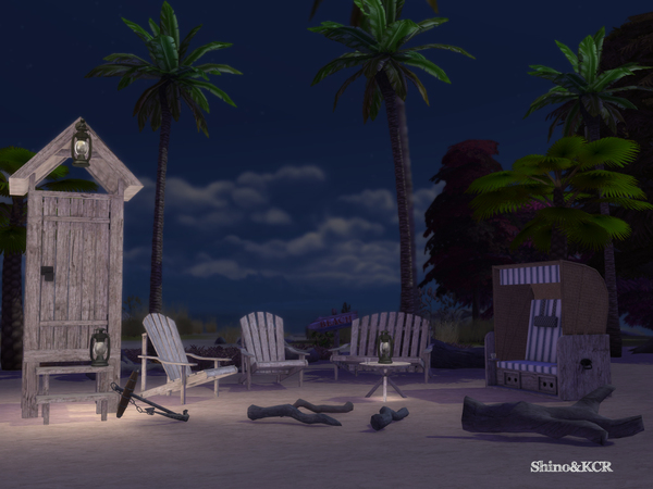 Sims 4 Beach furniture by ShinoKCR at TSR