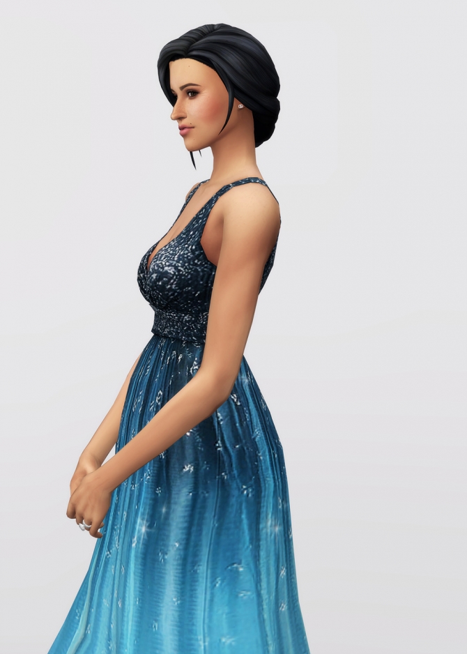 Embellished Blue Ombré Dress at Rusty Nail » Sims 4 Updates