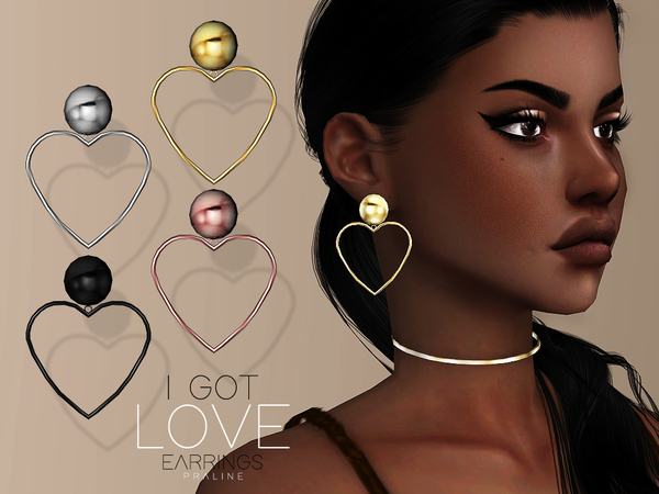 Sims 4 I GOT LOVE Earrings by Pralinesims at TSR