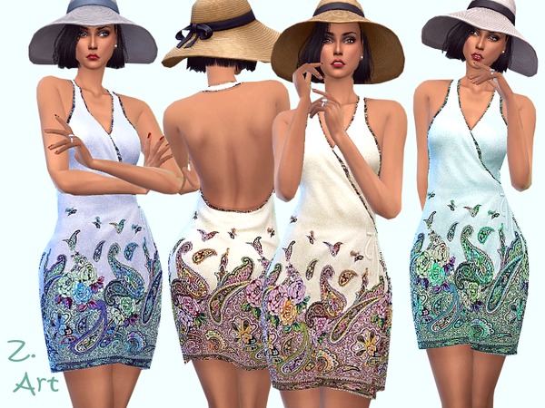 Sims 4 Summer 18 06 wrap dress by Zuckerschnute20 at TSR