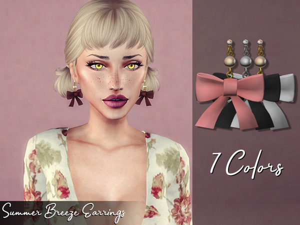 Sims 4 Summer Breeze Earrings by Genius666 at TSR