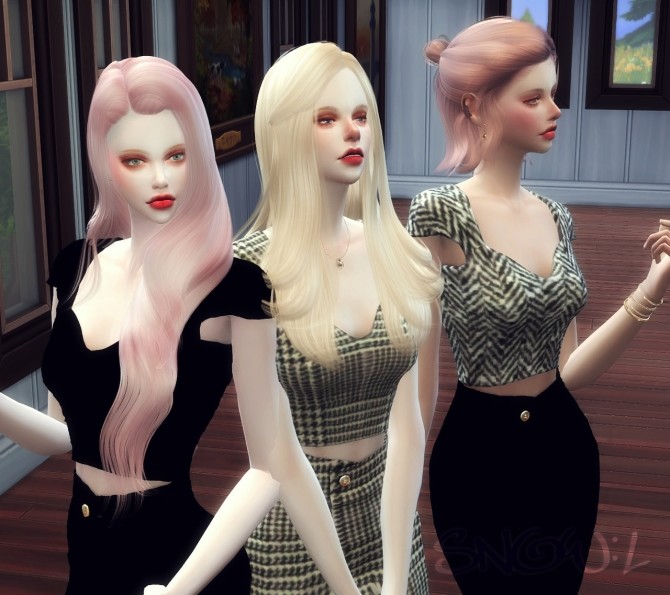 Sims 4 FS croptop dress at SNOW:L