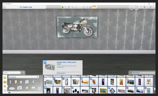 Sims 4 Vintage Views Paintings Motorcycles by Simmiller at Mod The Sims