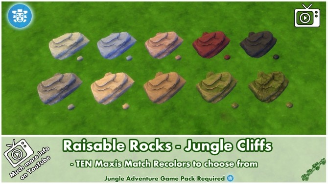 Sims 4 Raisable Rocks Jungle Cliffs by Bakie at Mod The Sims