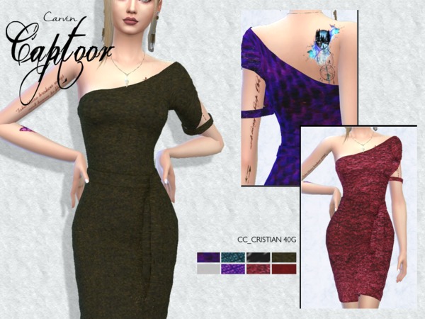 Sims 4 Cristian 40G dress by carvin captoor at TSR